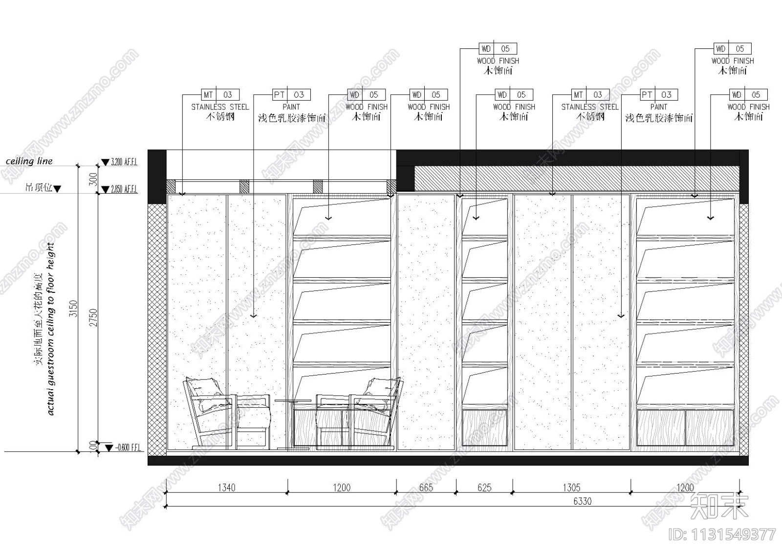 广东现代三层五居室别墅样板间设计施工图cad施工图下载【ID:1131549377】