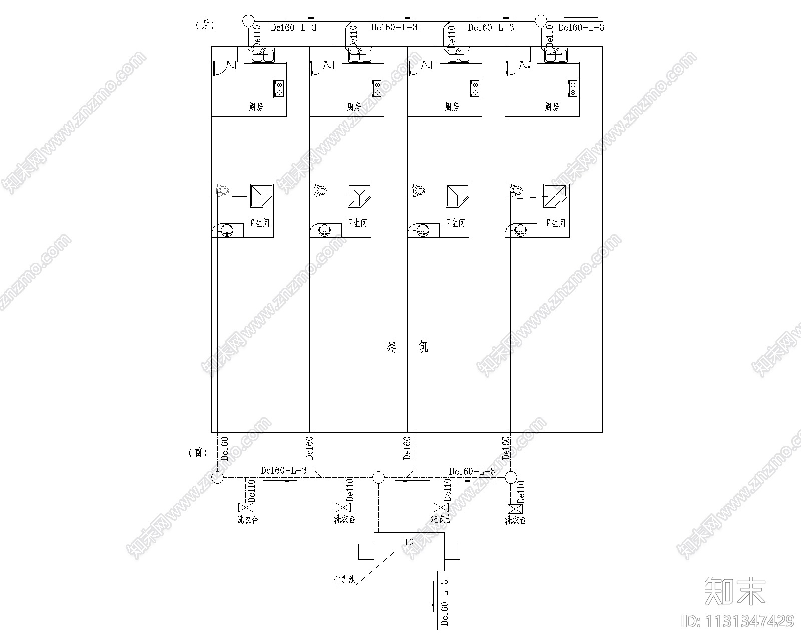 某村排水管线施工图cad施工图下载【ID:1131347429】