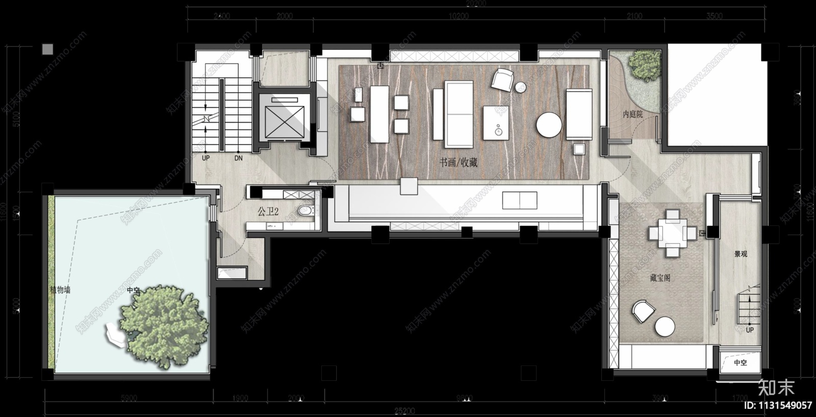 江苏苏州仁恒仓街185-HN合院别墅样板间cad施工图下载【ID:1131549057】