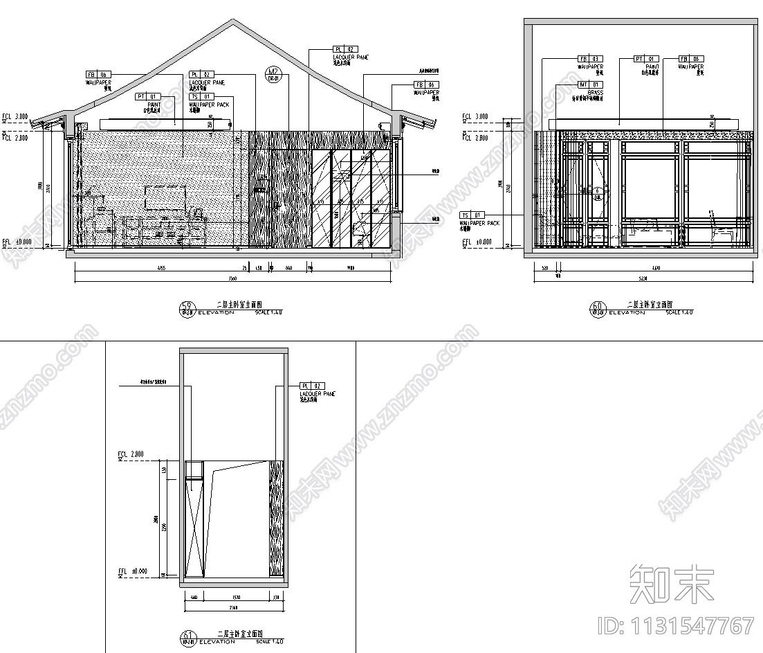 江苏苏州现代中式别墅CAD施工图+效果图施工图下载【ID:1131547767】