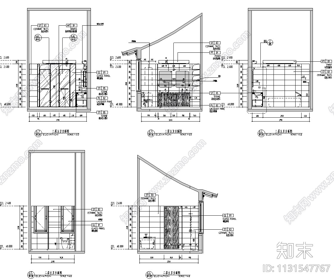 江苏苏州现代中式别墅CAD施工图+效果图施工图下载【ID:1131547767】