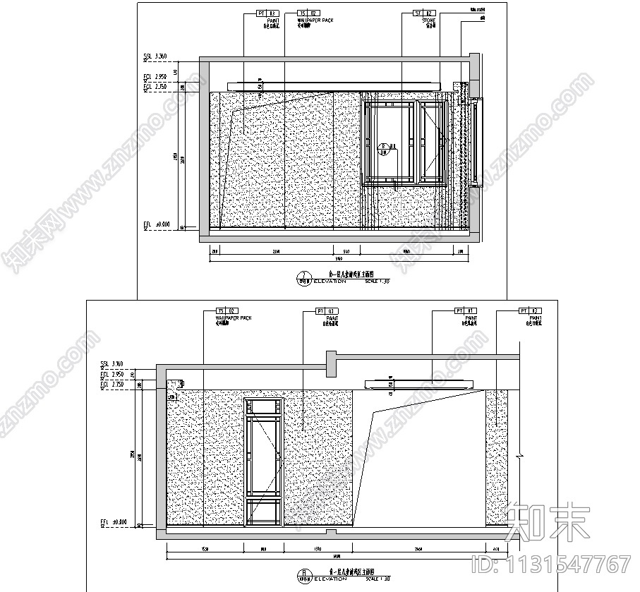 江苏苏州现代中式别墅CAD施工图+效果图施工图下载【ID:1131547767】