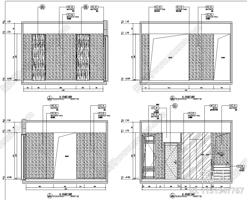 江苏苏州现代中式别墅CAD施工图+效果图施工图下载【ID:1131547767】