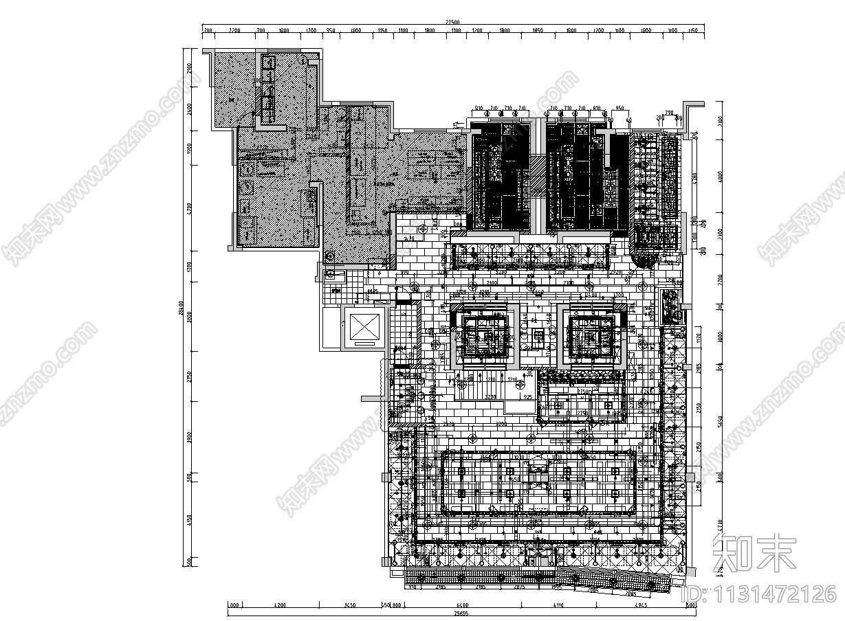 湖北中式风连锁火锅店全套施工图+报价书cad施工图下载【ID:1131472126】