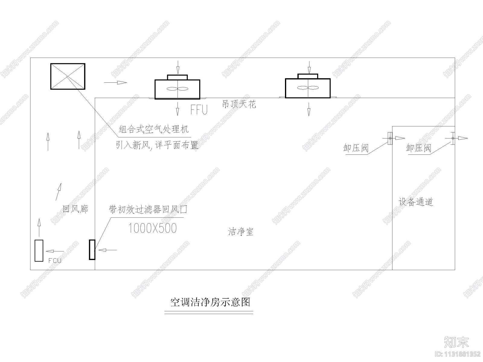 十万级洁净空调及装修工程设计施工图施工图下载【ID:1131881352】