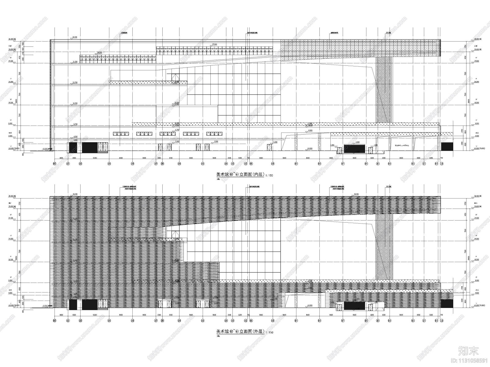 深圳美术馆+图书馆项目全套建筑施工图施工图下载【ID:1131058591】