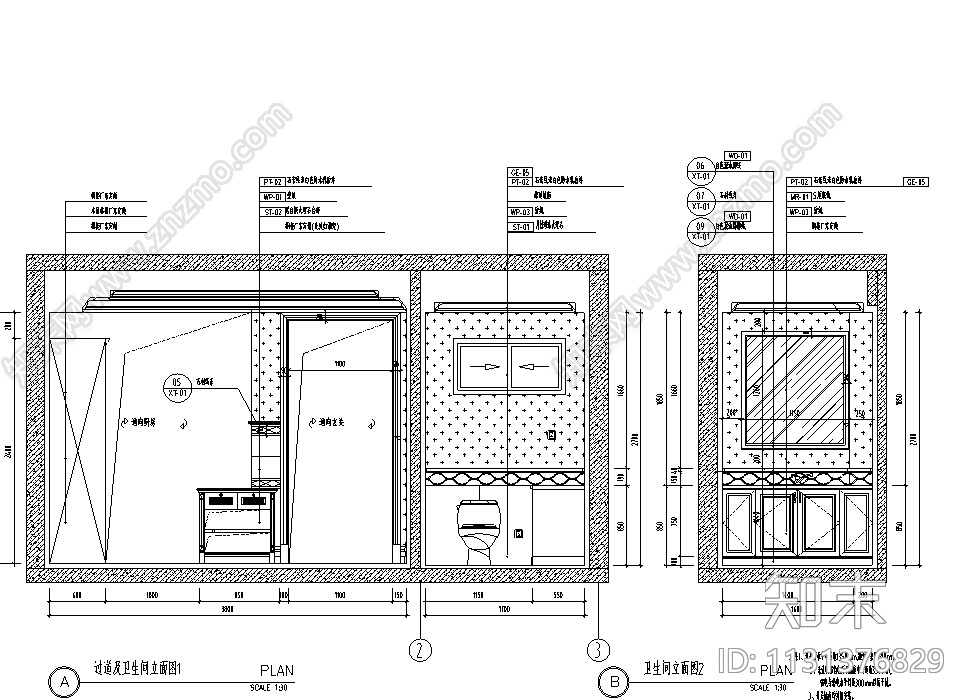 四川联排别墅样板间效果图+施工图CAD施工图下载【ID:1131376829】