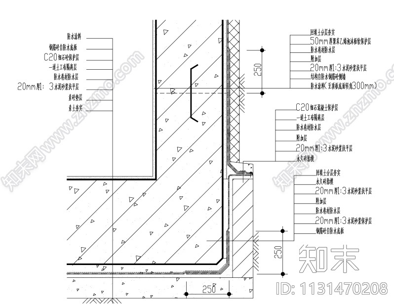 28张地下室屋面卫生间防水节点大样施工图下载【ID:1131470208】