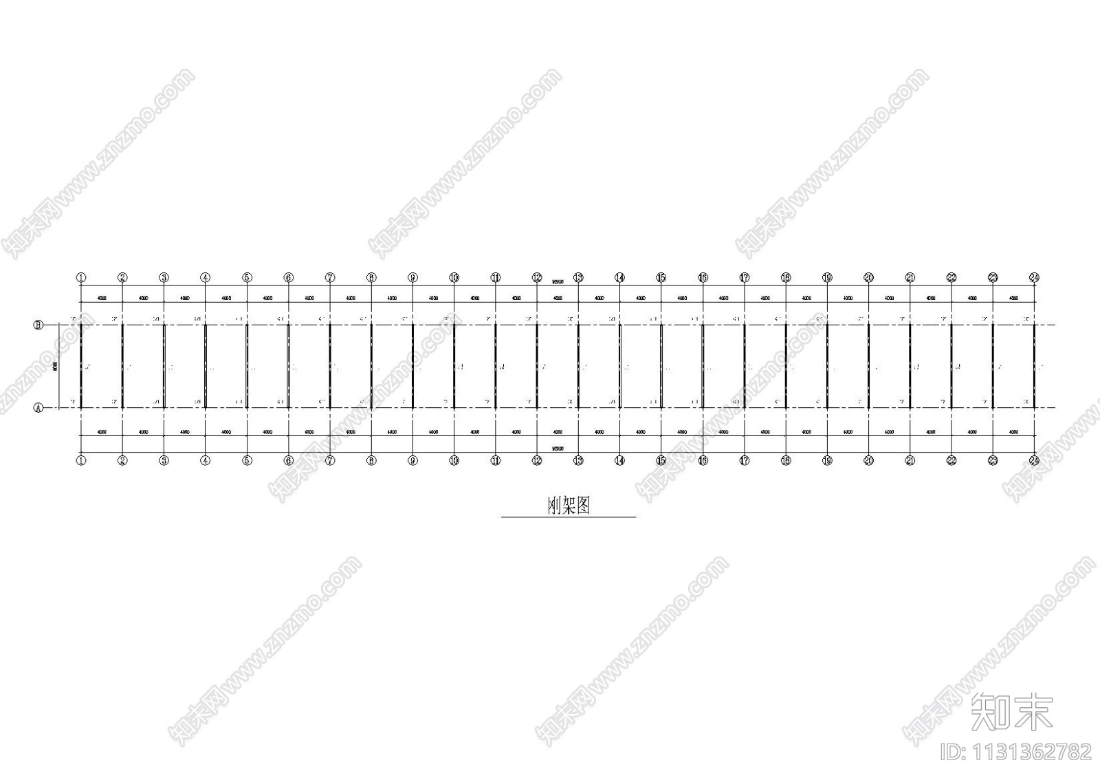 钢结构温室蔬菜大棚施工图（CAD、8张）施工图下载【ID:1131362782】