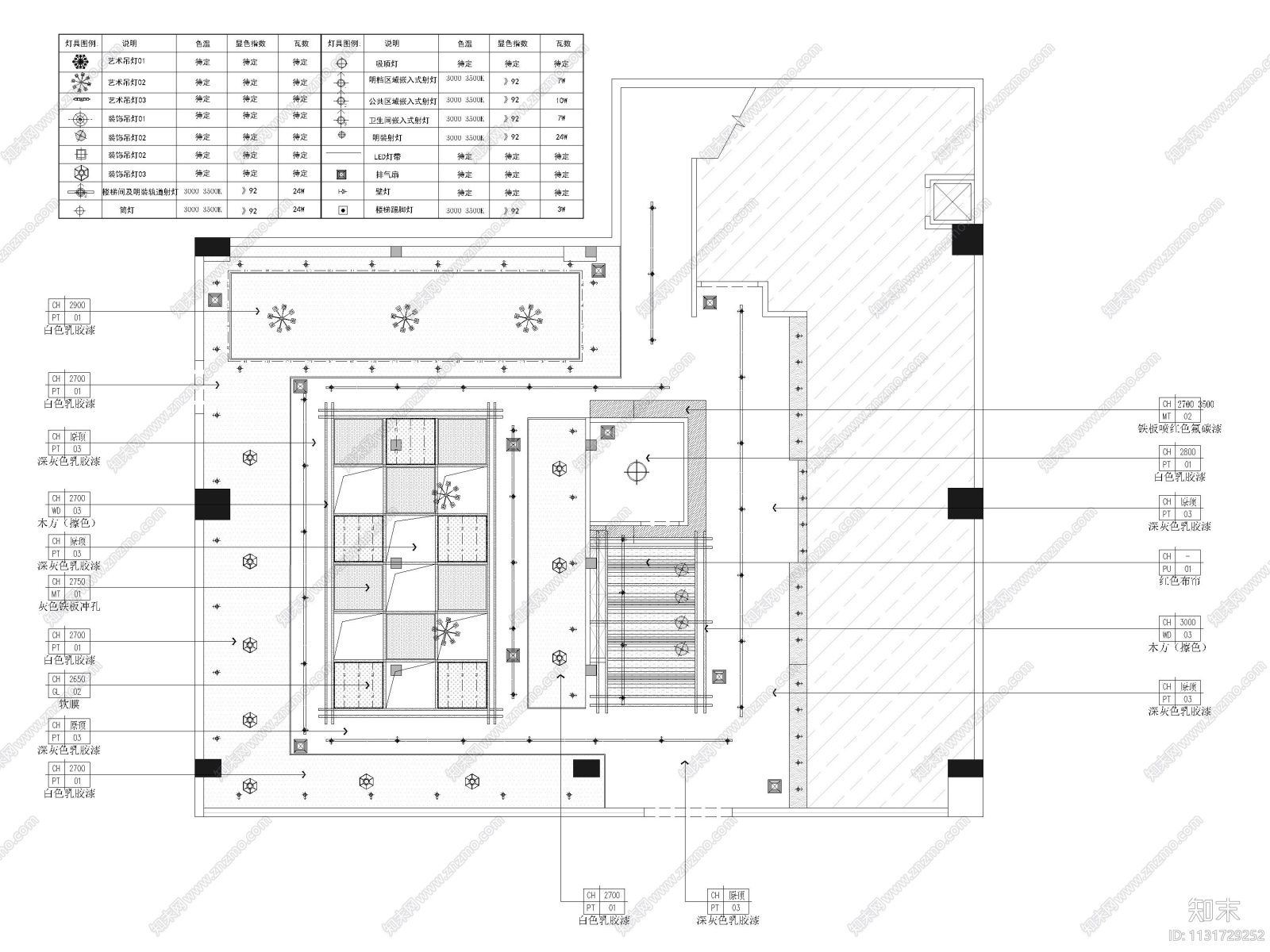 安徽合肥600㎡中餐厅室内装修设计施工图cad施工图下载【ID:1131729252】