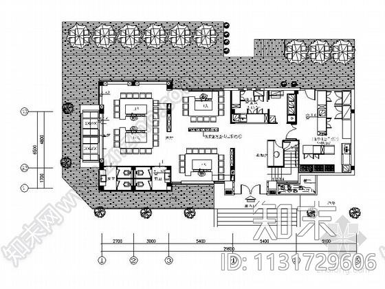 南京时尚铁板烧餐厅装修施工图（含效果）cad施工图下载【ID:1131729606】