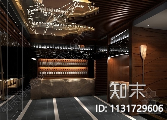 南京时尚铁板烧餐厅装修施工图（含效果）cad施工图下载【ID:1131729606】