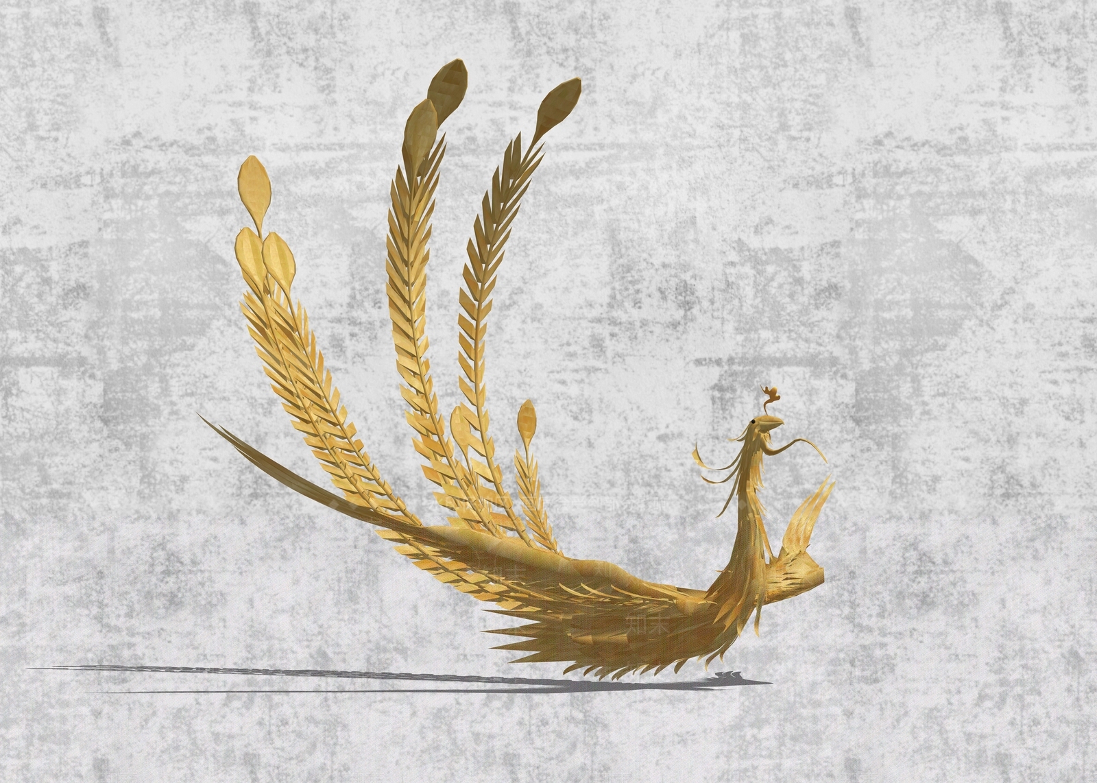 凤凰景观雕塑SU模型下载【ID:634483813】