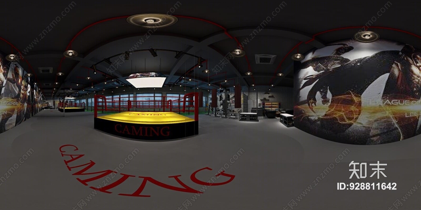 现代拳击馆3D模型下载【ID:928811642】