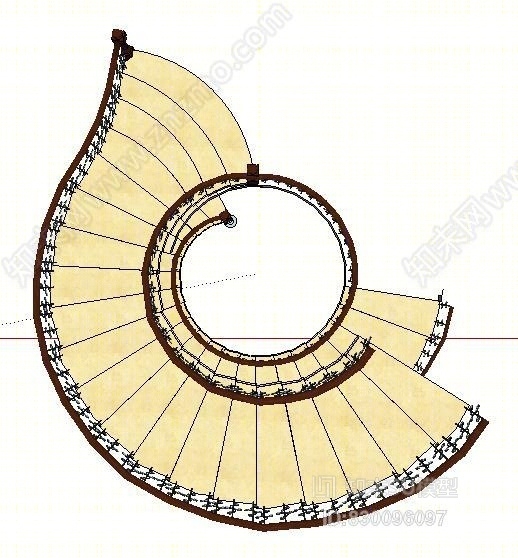 欧式楼梯间模型SU模型下载【ID:830096097】