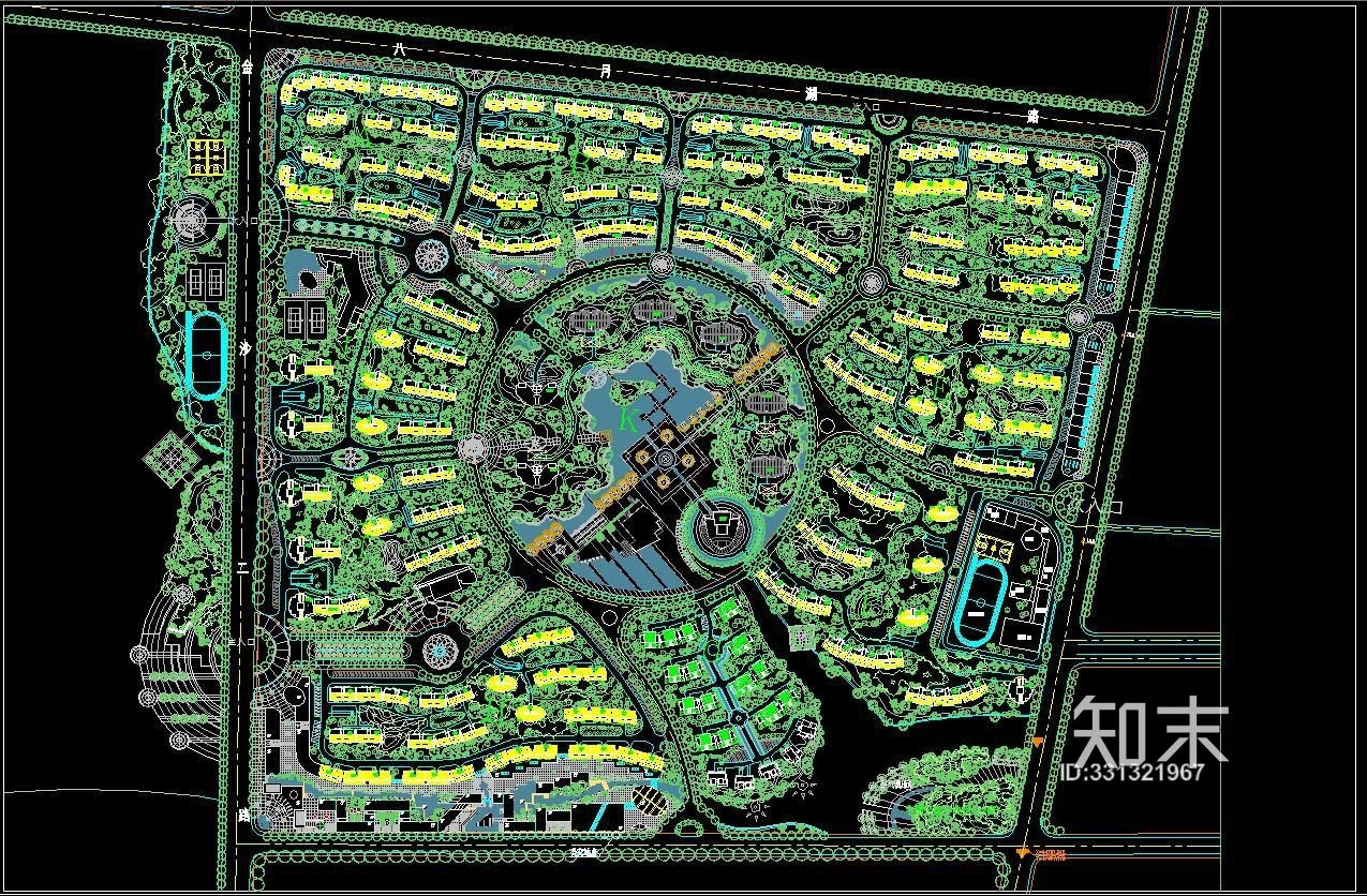 居住区CAD规划图施工图下载【ID:331321967】