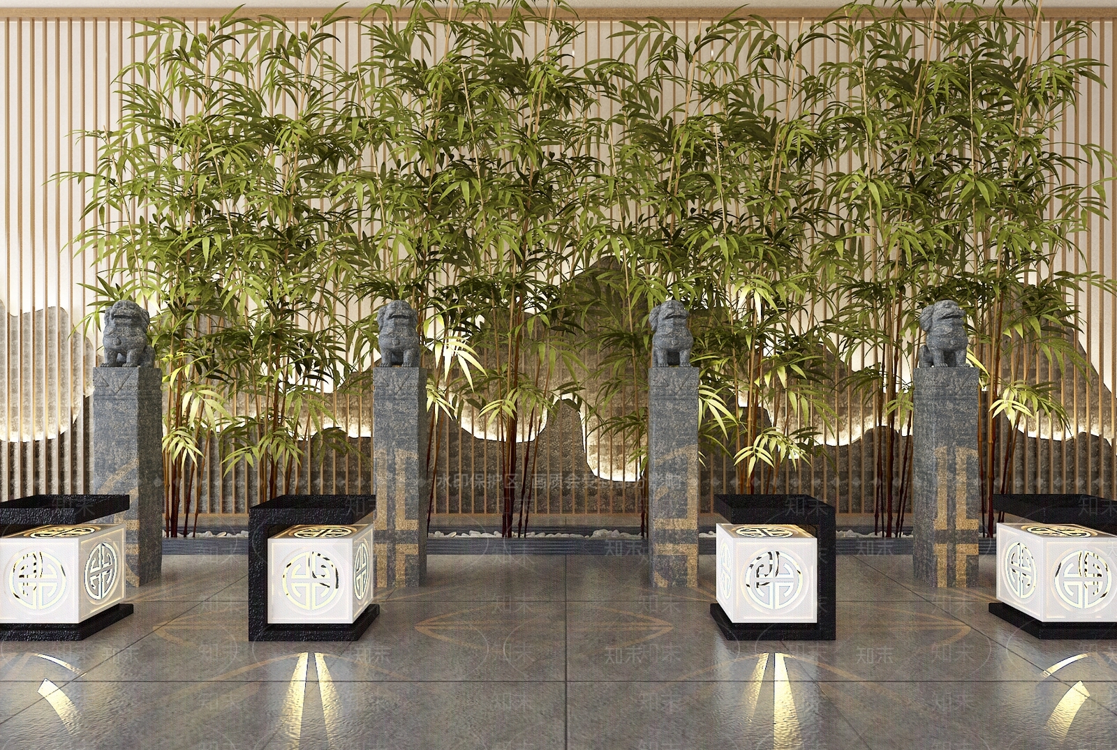 新中式景观小品设计3D模型下载【ID:332570720】