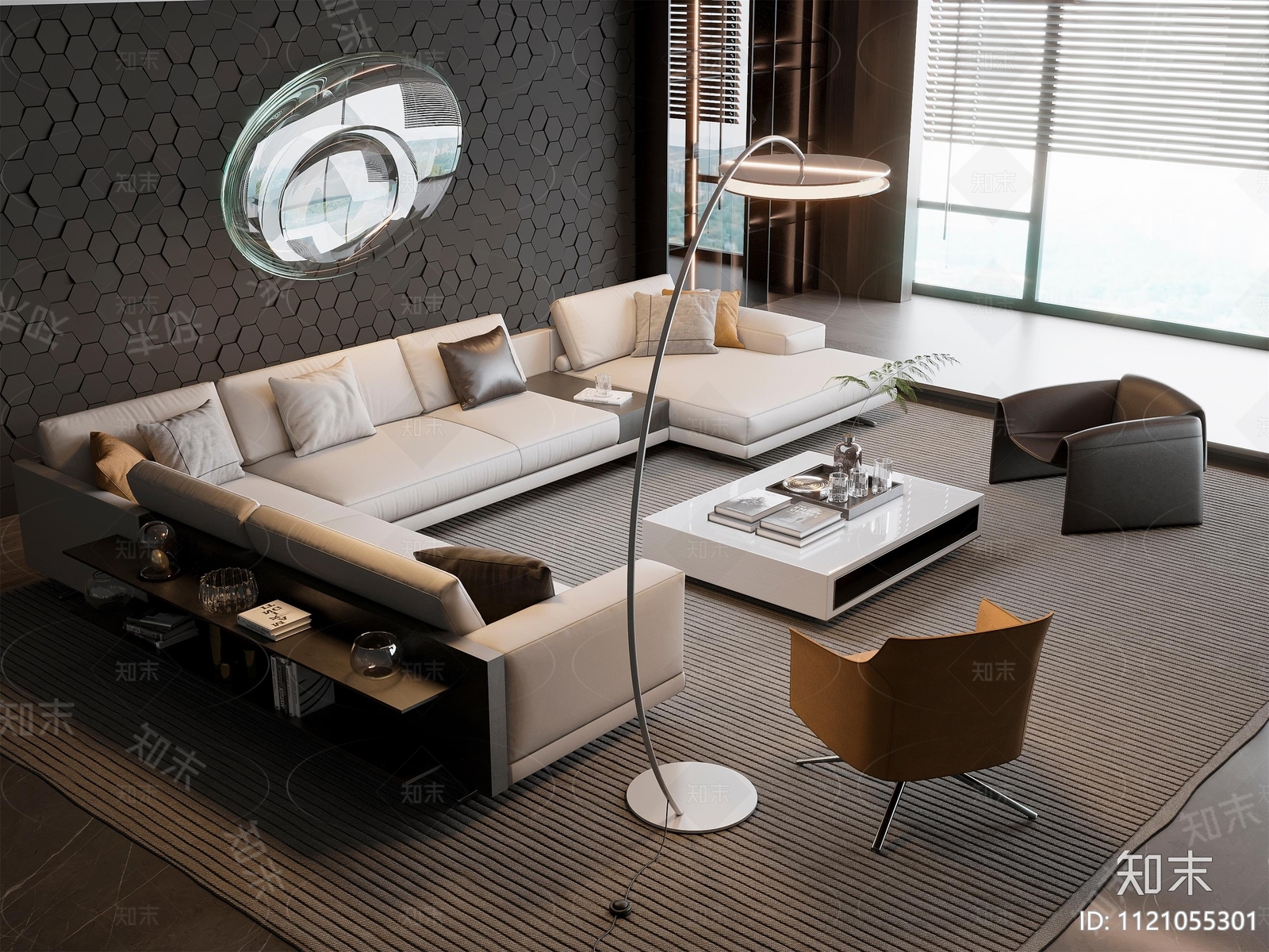 poliform现代沙发茶几组合3D模型下载【ID:1121055301】_知末3d模型网