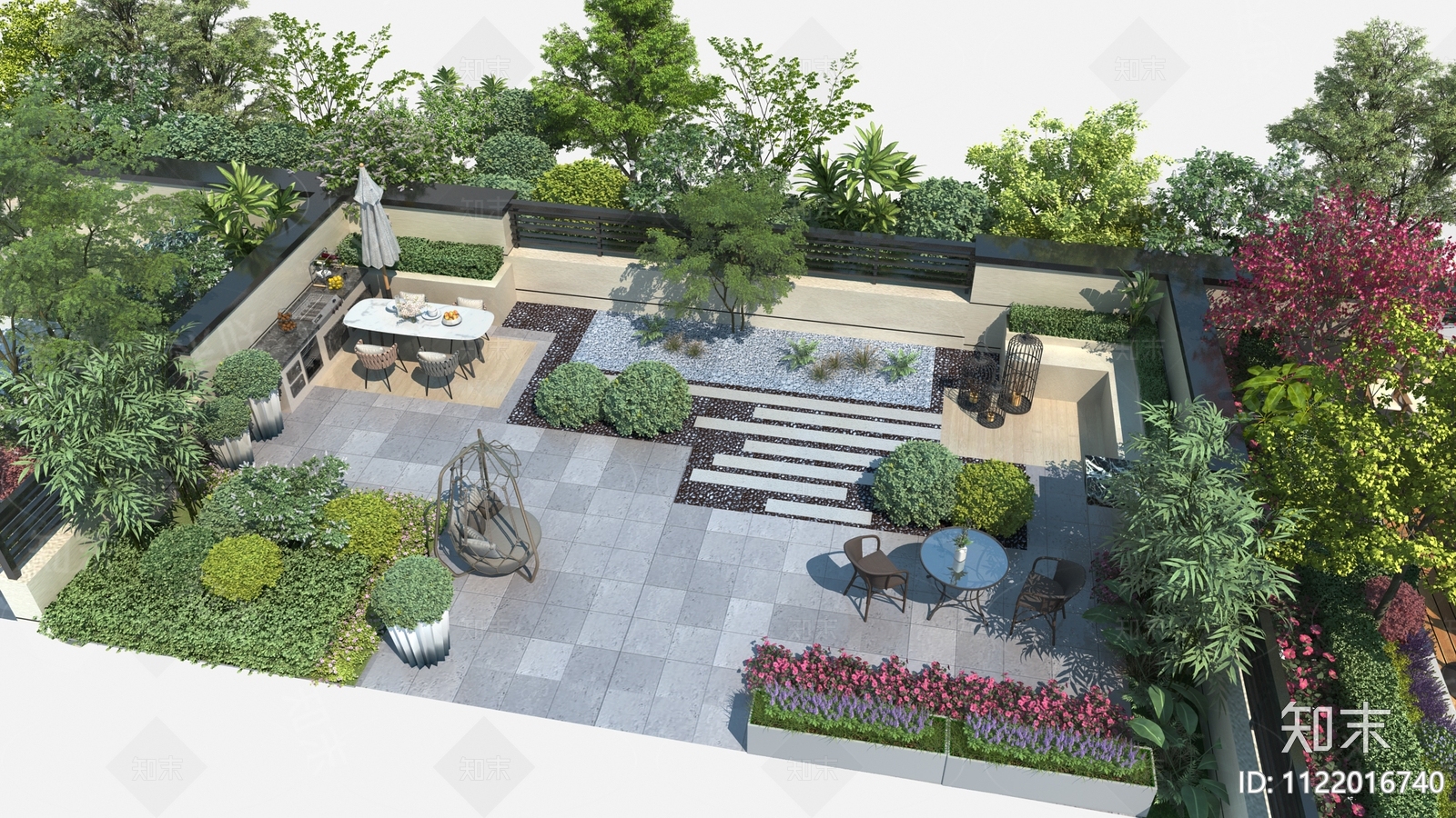 现代庭院3D模型下载【ID:1122016740】_知末3d模型网