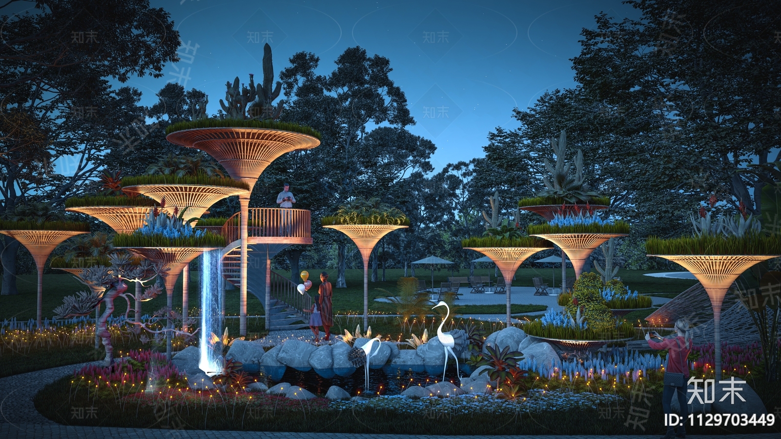 现代公园景观3D模型下载【ID:1129703449】_知末3d模型网