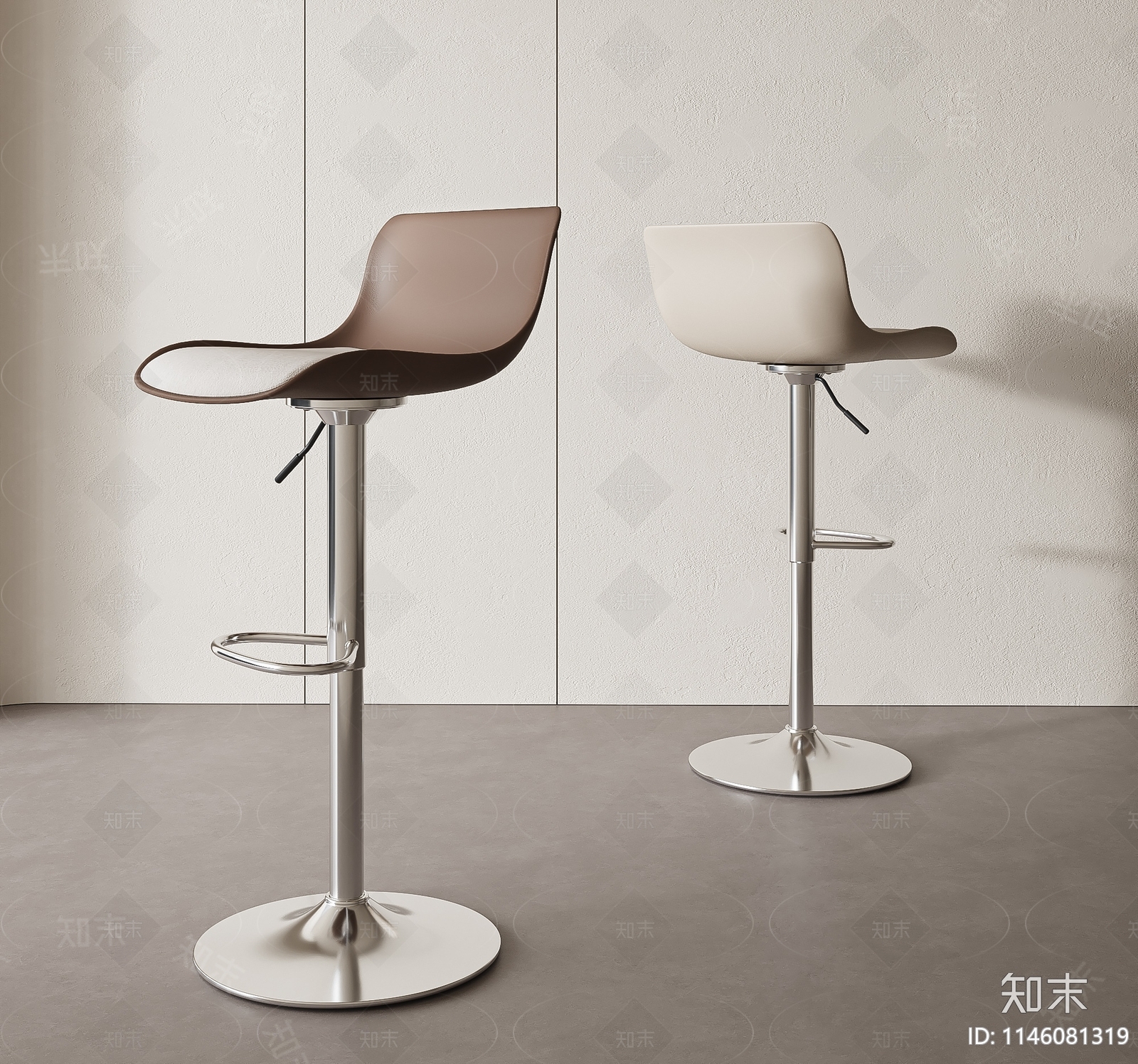 现代吧椅3D模型下载【ID:1146081319】_知末3d模型网