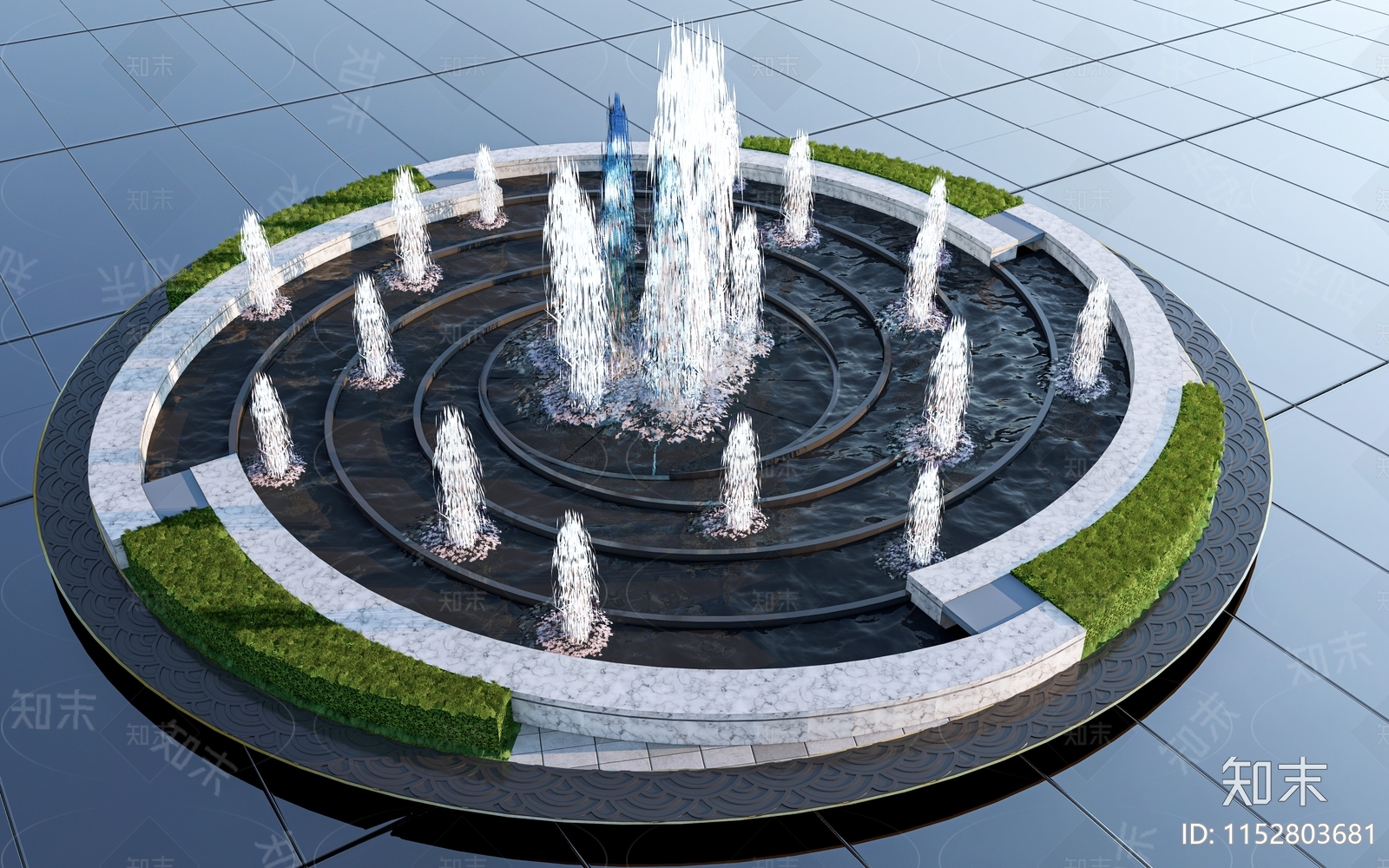 现代喷泉3D模型下载【ID:1152803681】_知末3d模型网