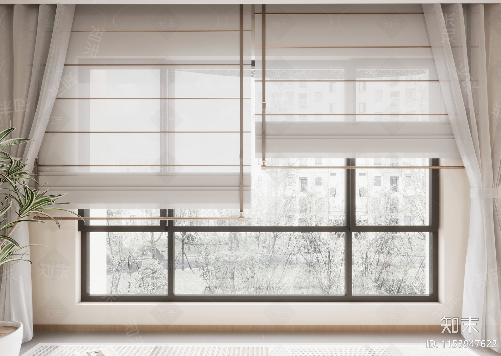 现代百叶帘3D模型下载【ID:1153947622】_知末3d模型网