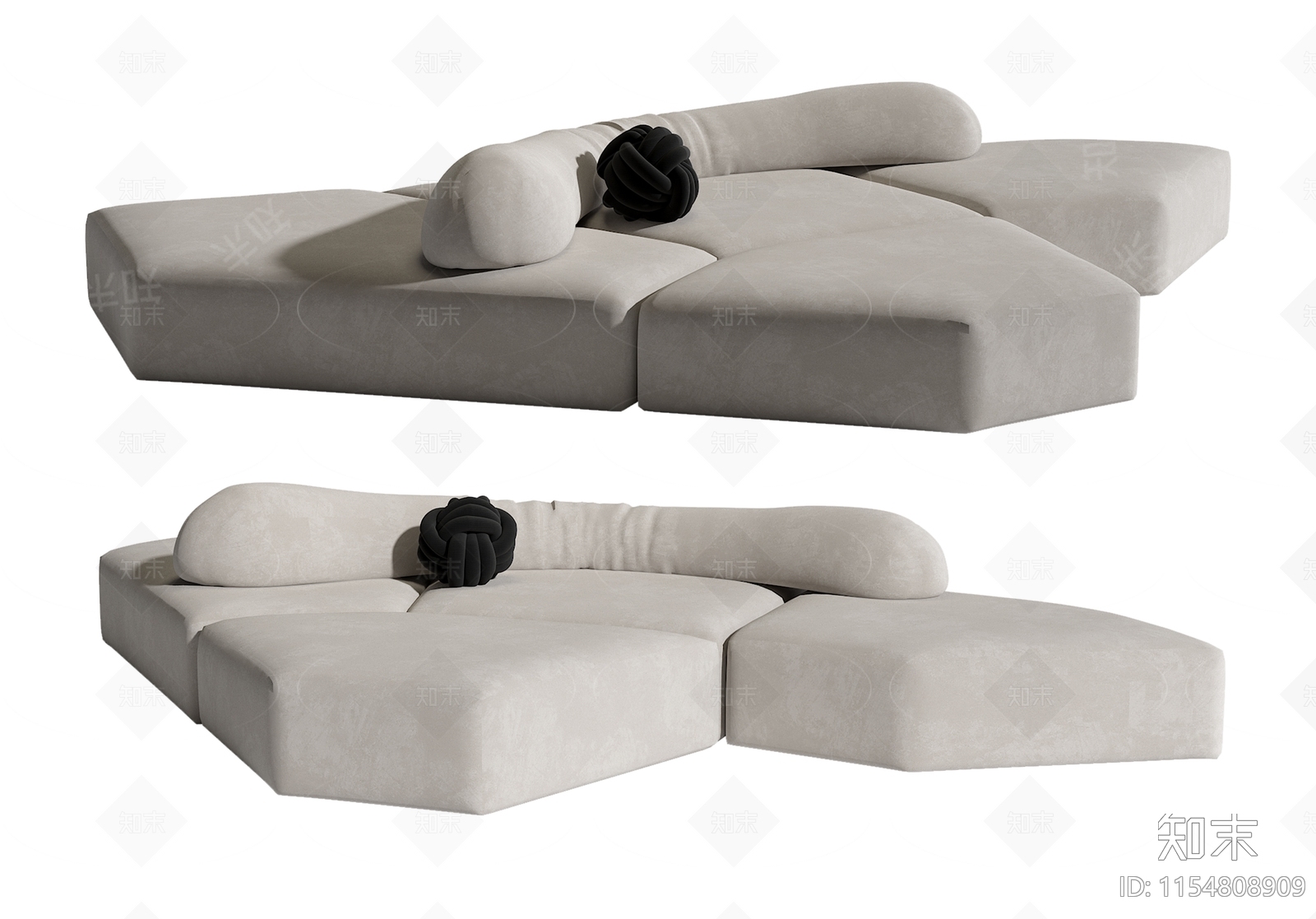 Edra现代岩石沙发组合3D模型下载【ID:1154808909】_知末3d模型网