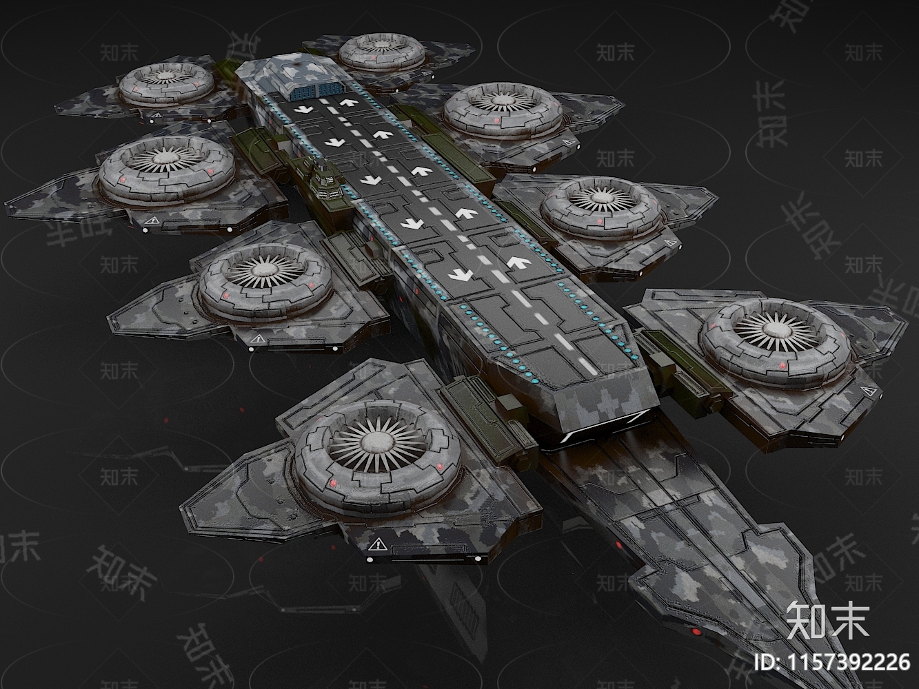 现代空中战舰3D模型下载【ID:1157392226】_知末3d模型网