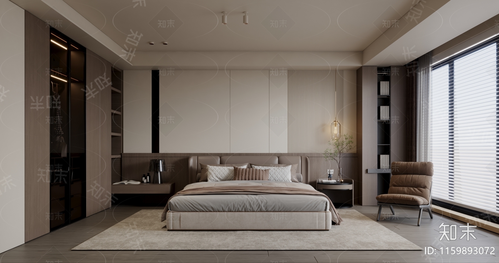 现代极简意式卧室3D模型下载【ID:1159893072】_知末3d模型网