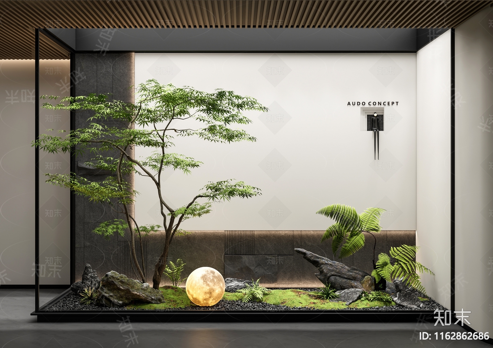 现代禅意室内景观3D模型下载【ID:1162862686】_知末3d模型网