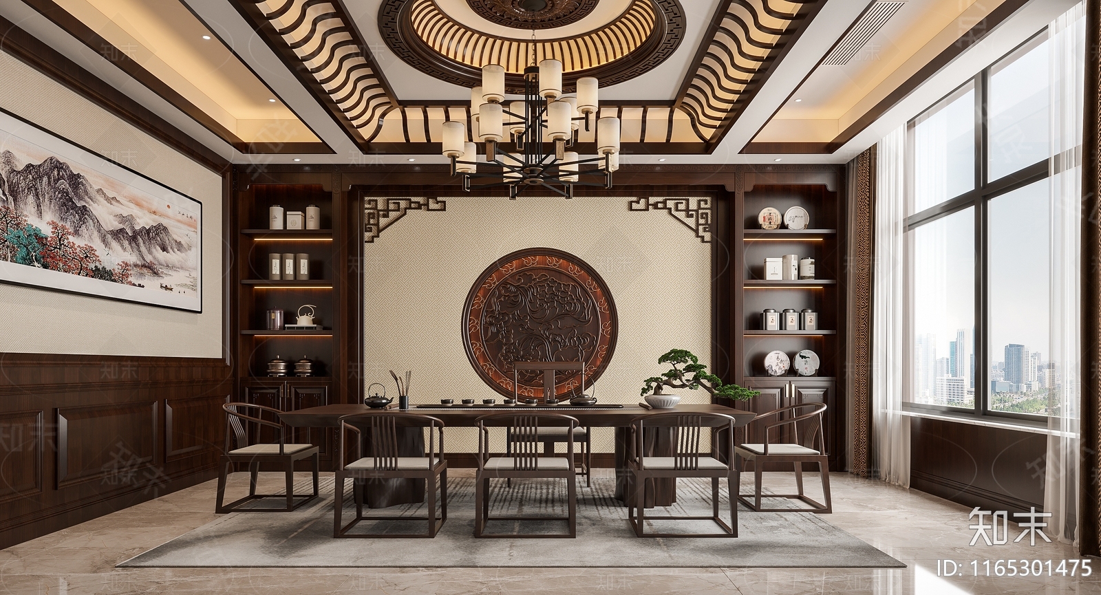 中式茶室3D模型下载【ID:1165301475】_知末3d模型网