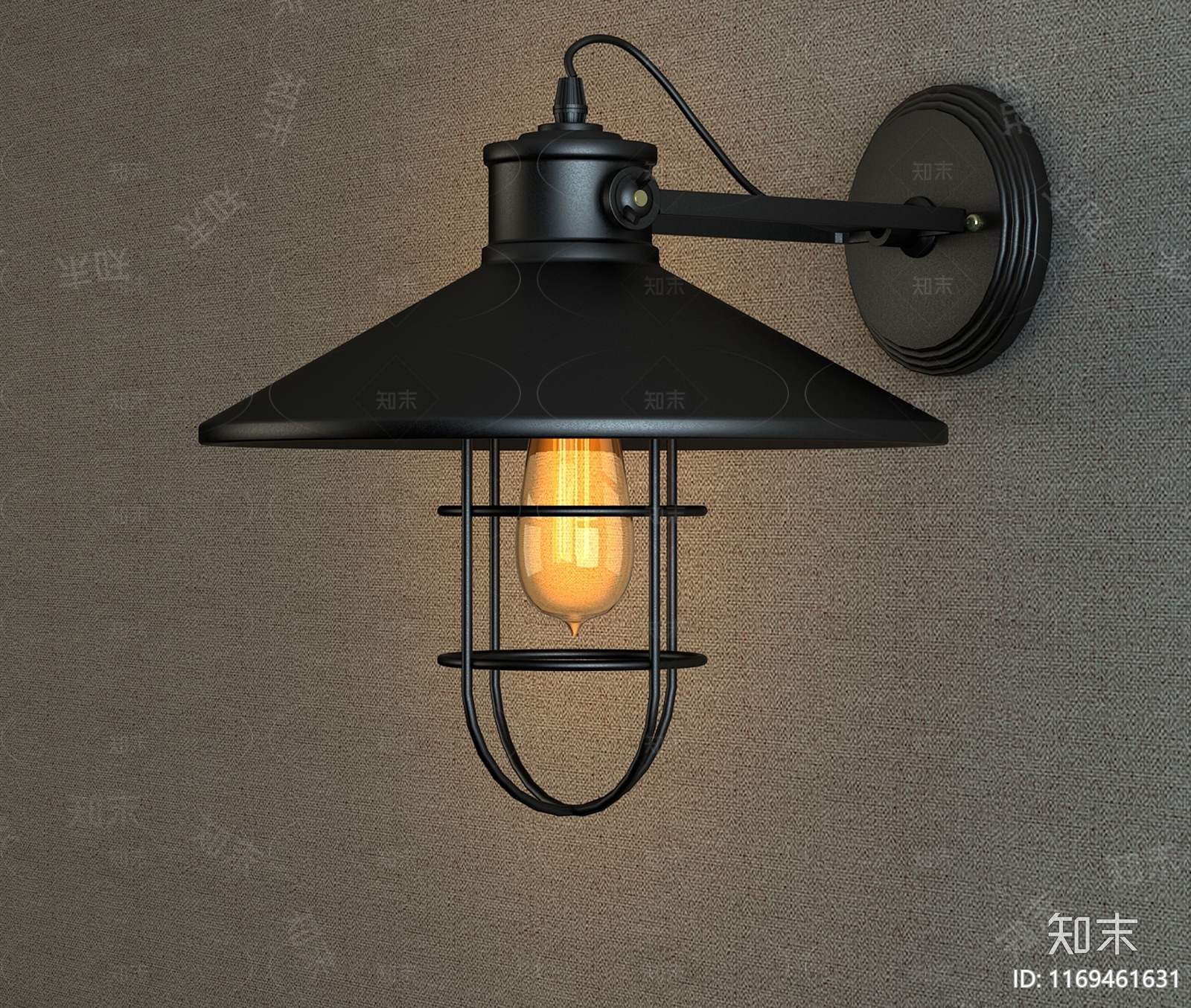 工业复古壁灯3D模型下载【ID:1169461631】_知末3d模型网