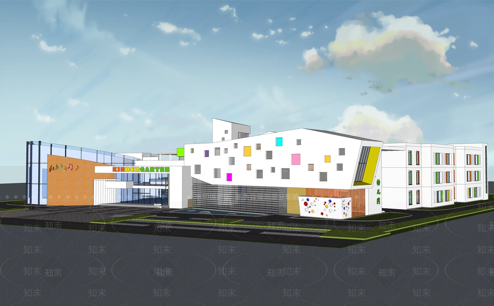 苏州高铁新城幼儿园学校托管中心儿童游乐园SU模型下载【ID:834497114】