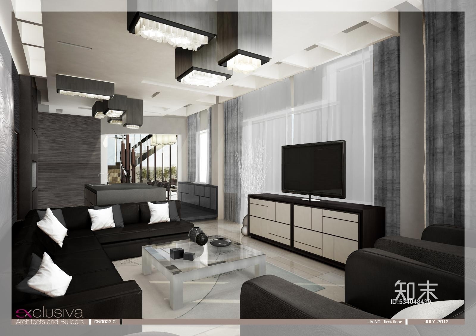 [四川]麓湖生态城别墅C户型样板间设计施工图（附效果图）施工图下载【ID:534048439】