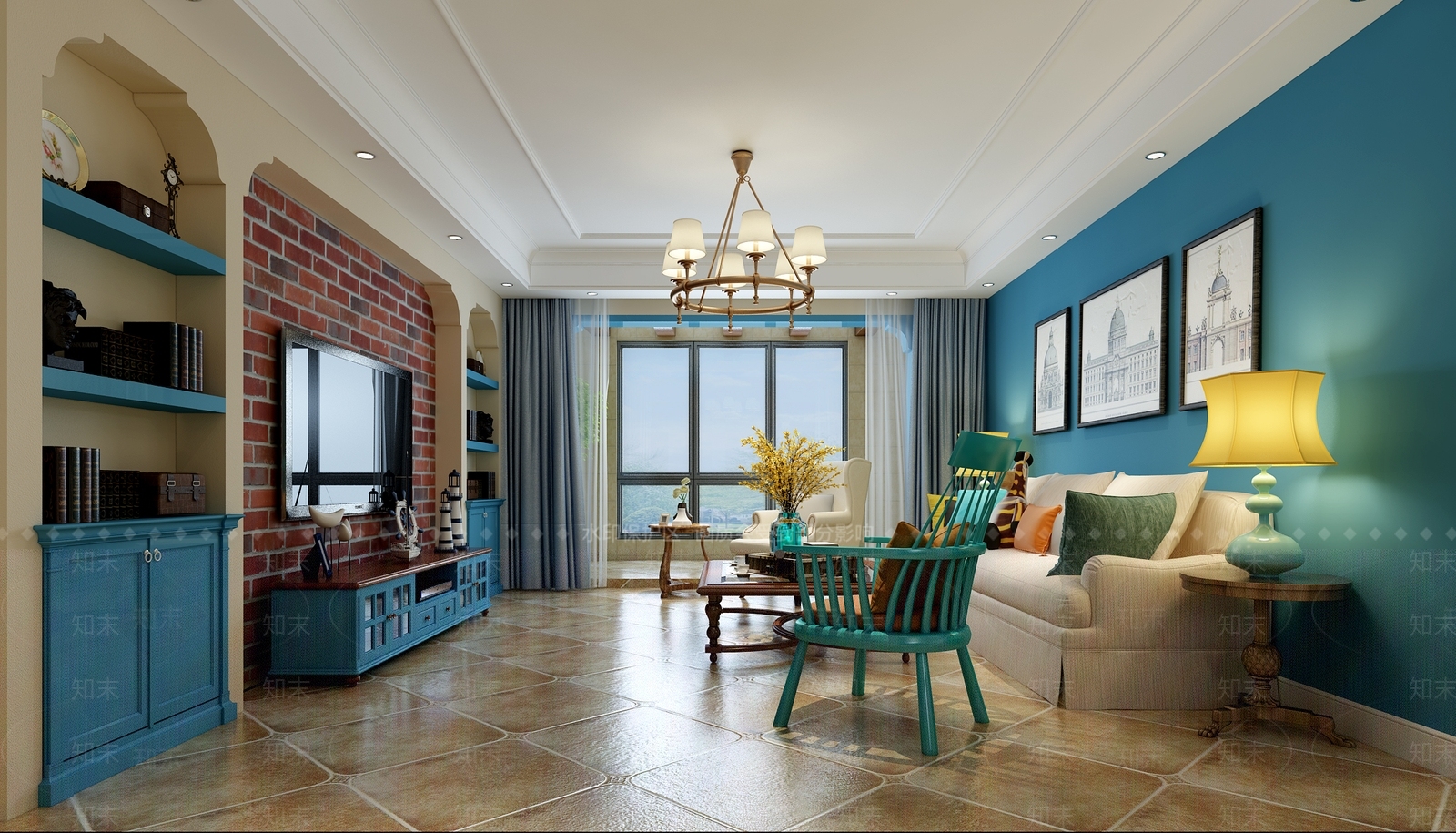 地中海客田园客餐厅3D模型下载【ID:733399741】