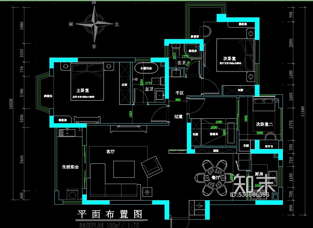 现代简约施工图（含柜子大样安装图，含效果图）施工图下载【ID:530866596】