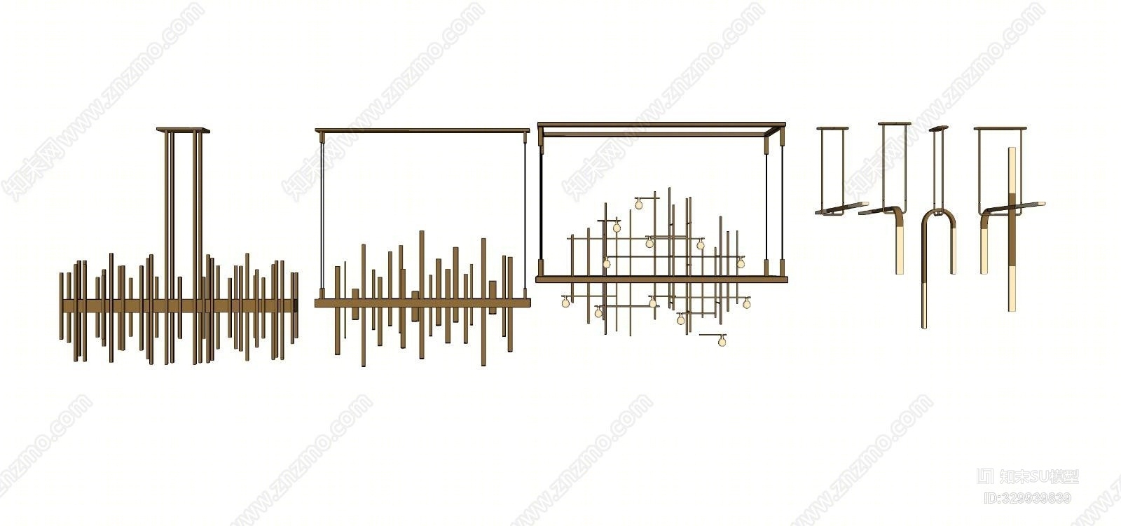 现代吊灯组合1室外SU模型下载【ID:329939839】