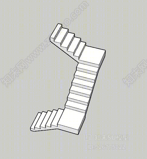 u型楼梯SU模型下载【ID:926175822】