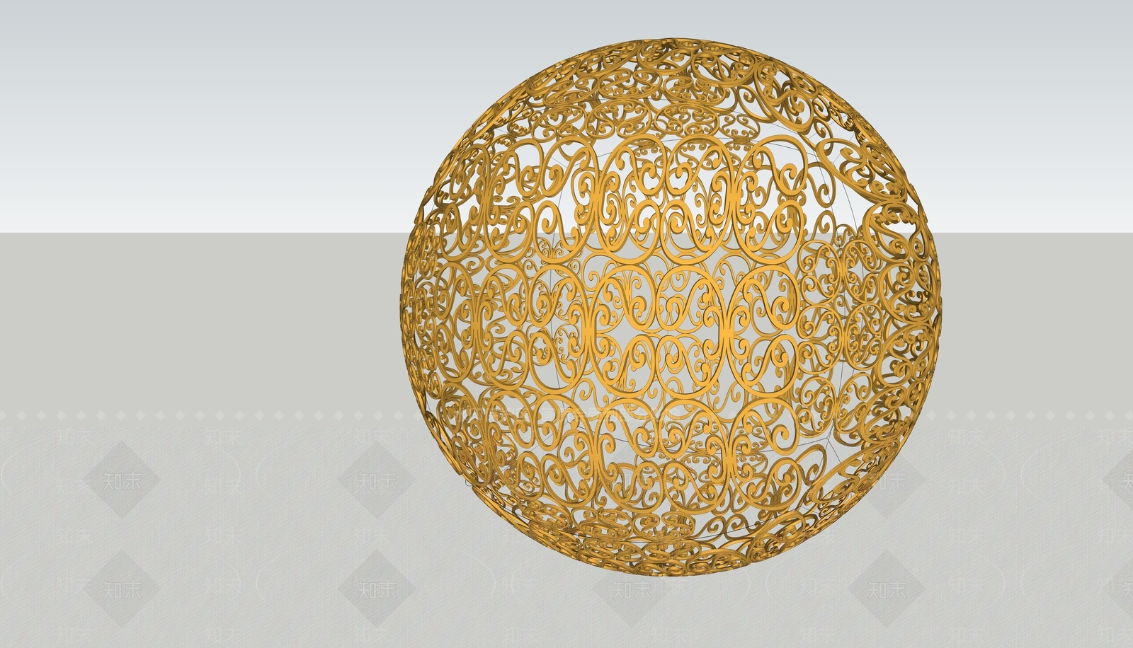 三种雕塑镂空球SU模型下载【ID:633726691】