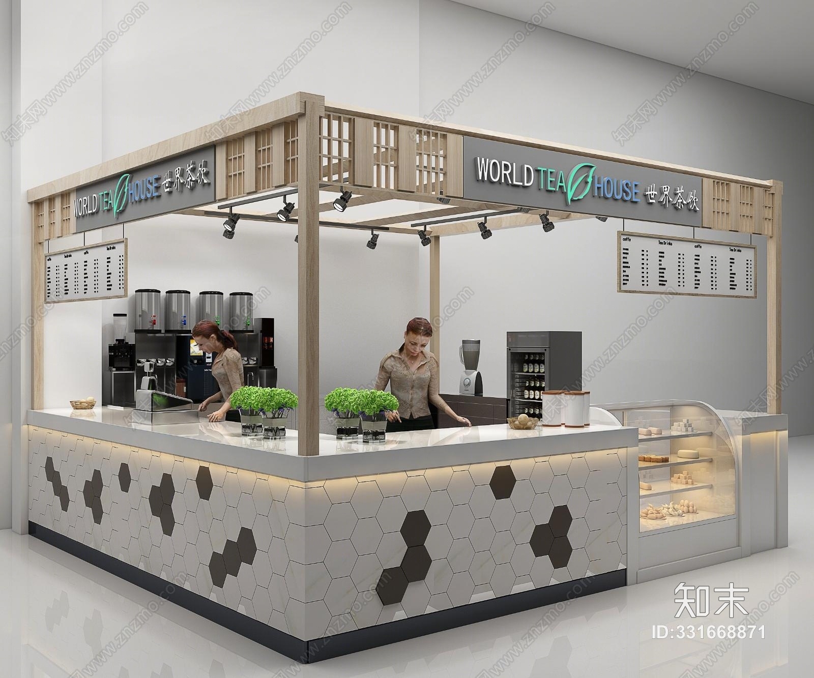 北欧奶茶店,人物模型3D模型下载【ID:331668871】