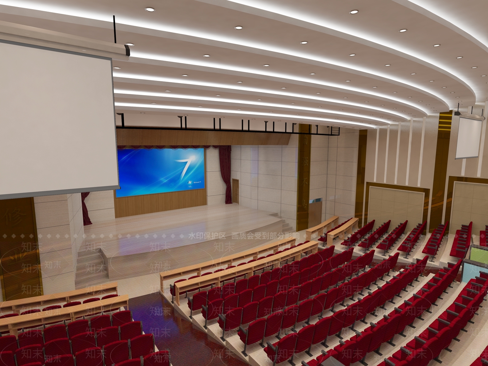 新中式学校大礼堂3D模型下载【ID:232712303】