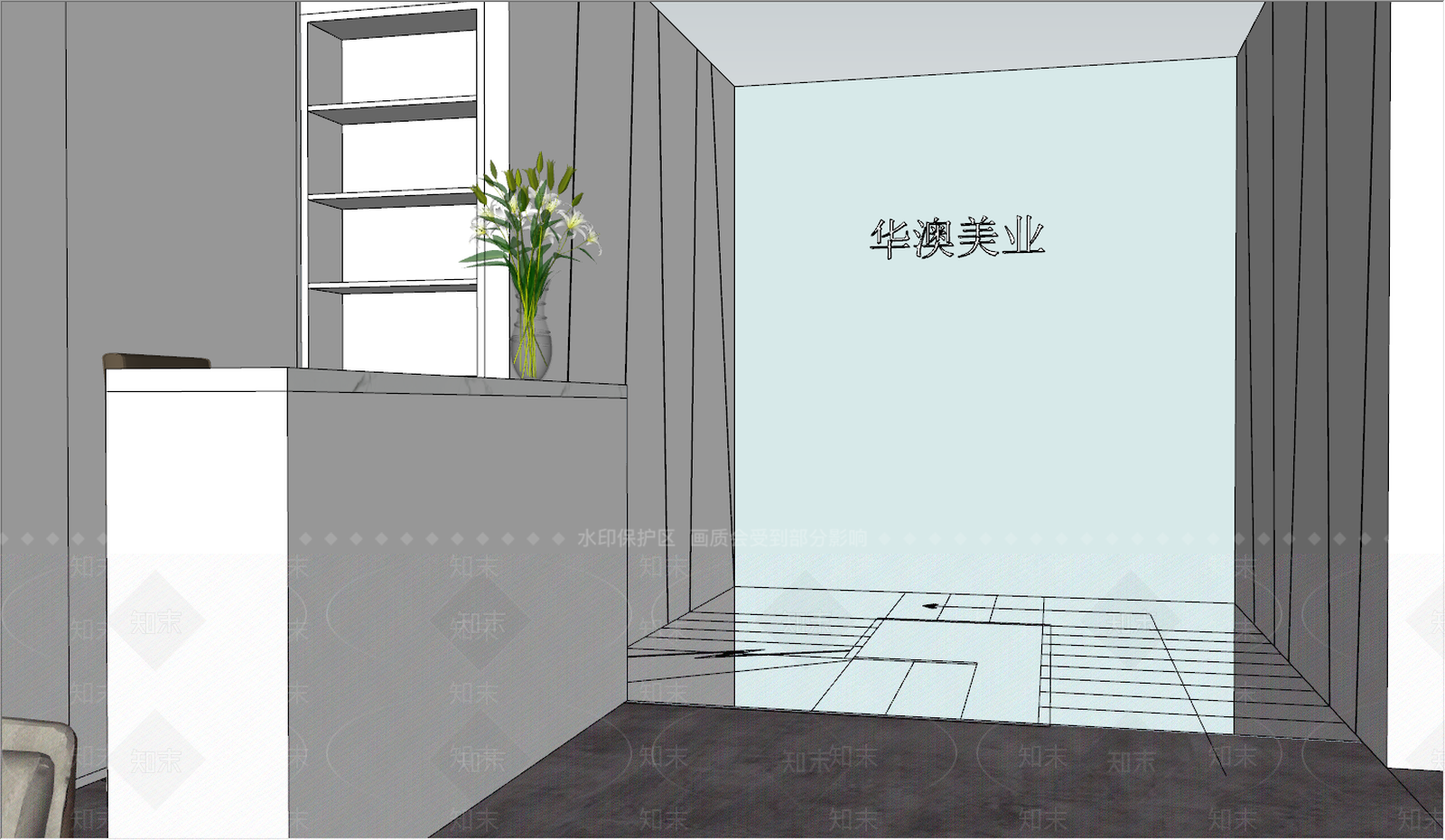 北欧现代理发店SU模型下载【ID:532810027】