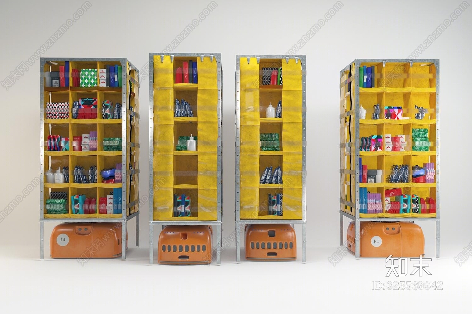 现代货架仓库纸箱3D模型下载【ID:325569942】