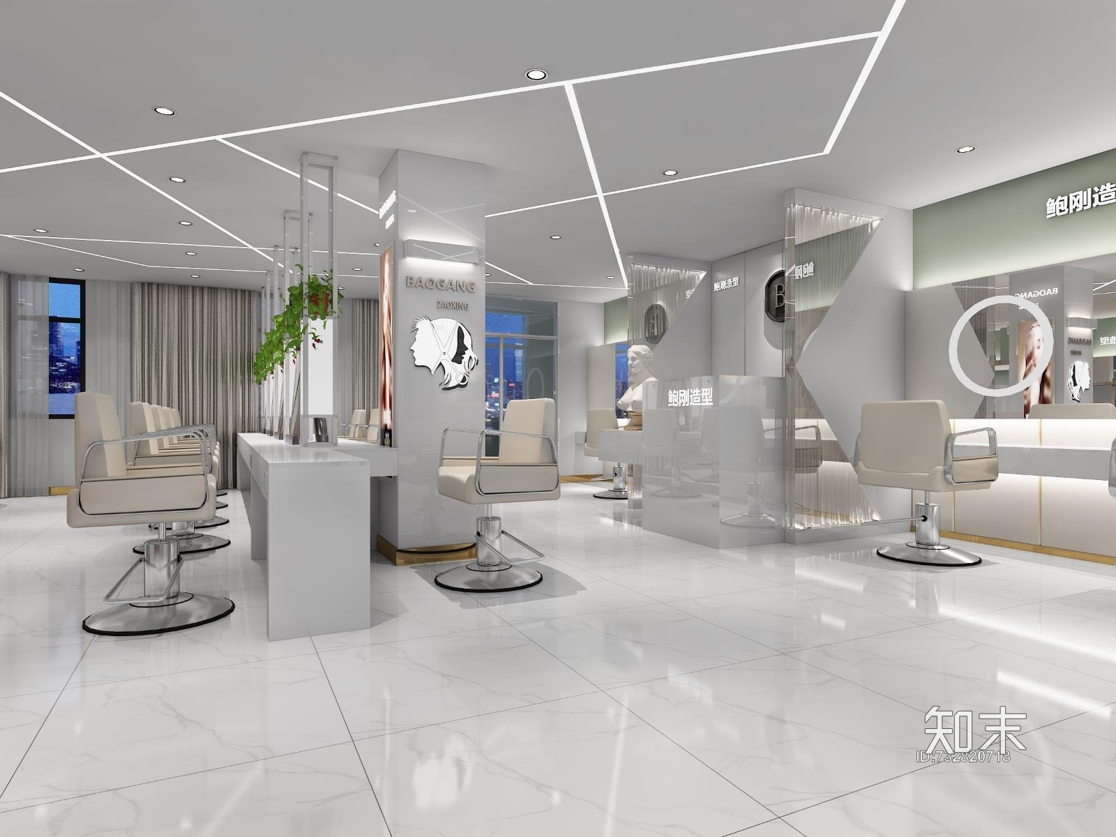 理发店施工图效果图全套施工图下载【ID:732820718】