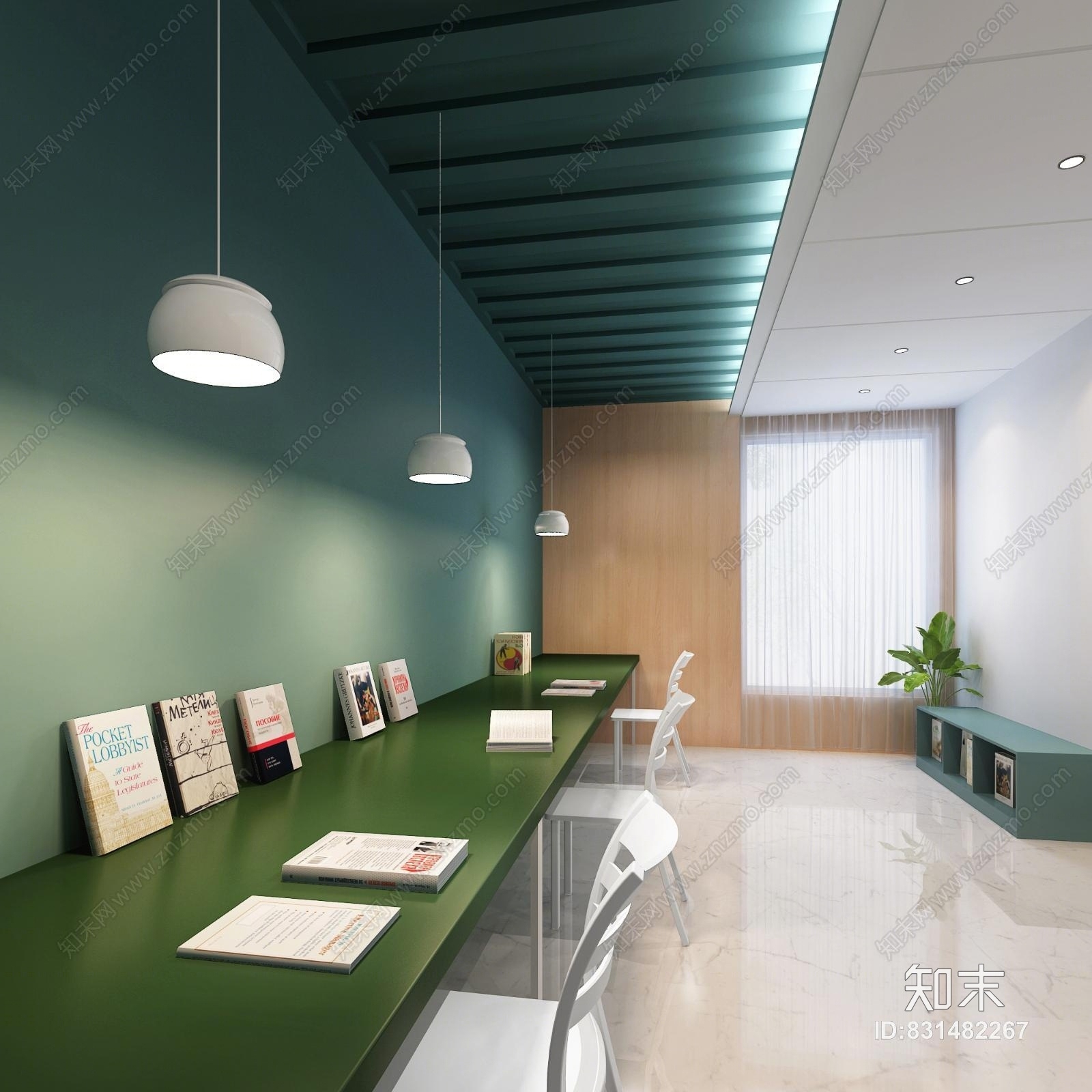 现代图书馆3D模型下载【ID:831482267】