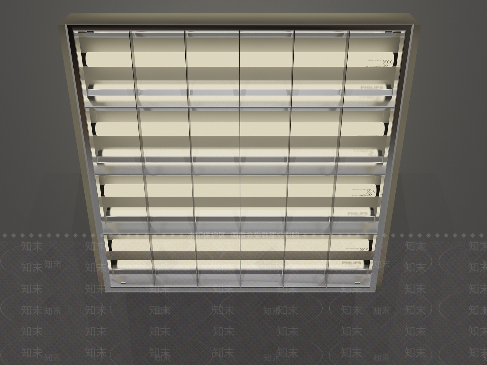 现代格栅灯3D模型下载【ID:632292491】