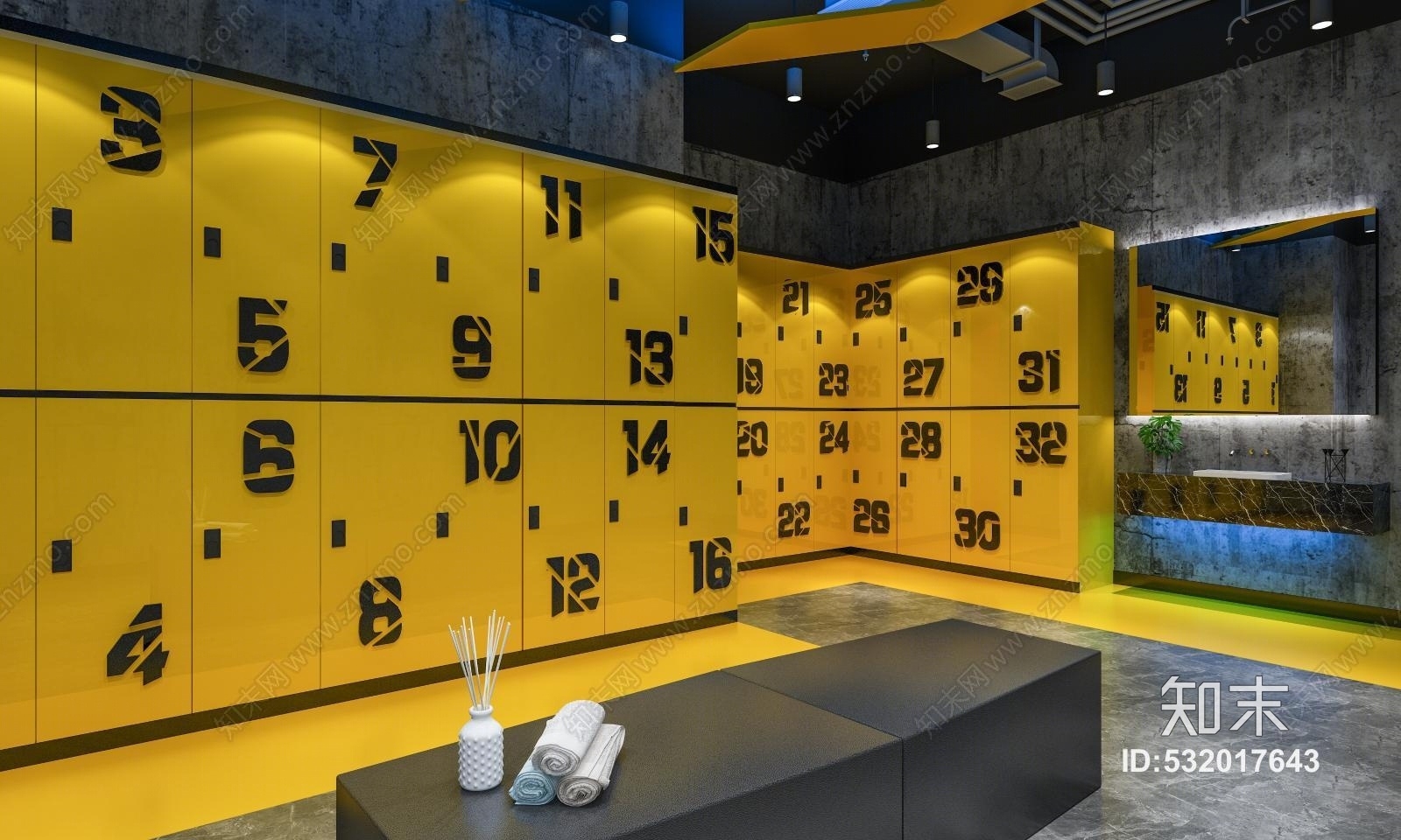 工业风更衣室衣柜工业风工装3D模型下载【ID:532017643】