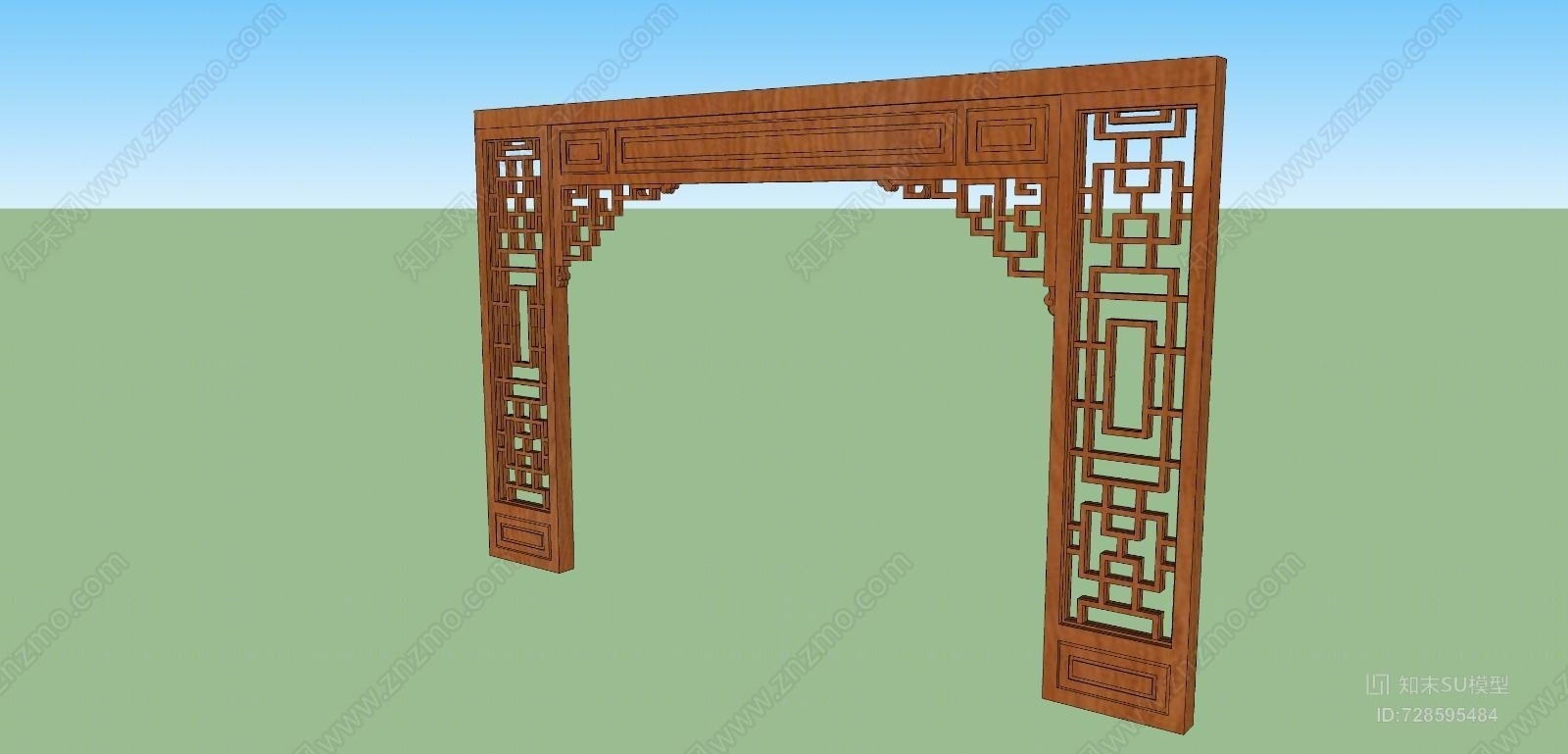 镂空雕花隔断SU模型下载【ID:728595484】