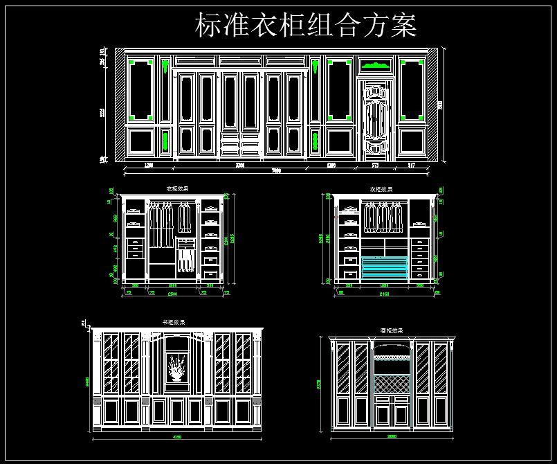 整木家居柜门柜体罗马柱标准模块CAD库施工图下载【ID:930347620】